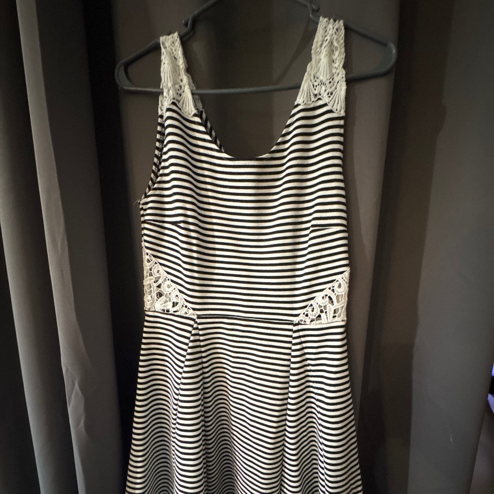 Black & white striped dress